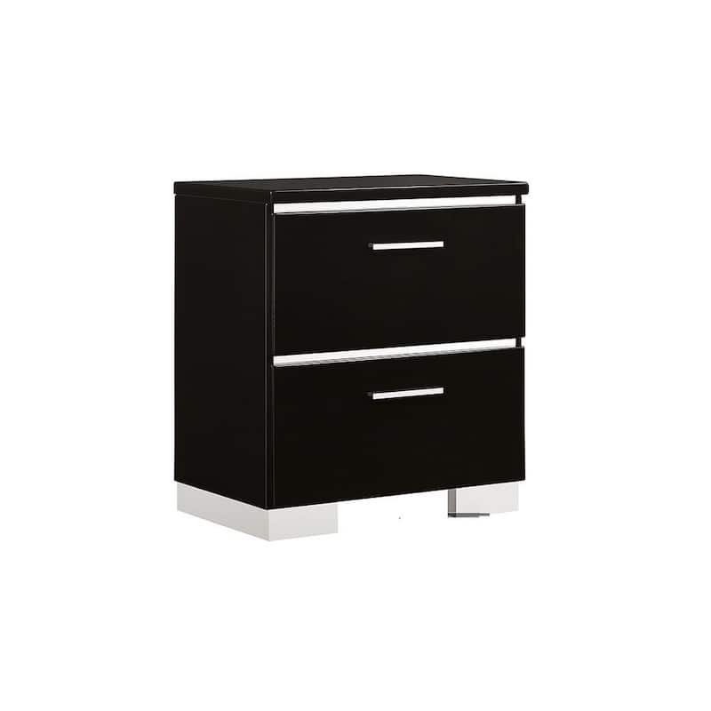 Nightstand High Gloss and Feet Bedside Table USB Charger Bedroomre