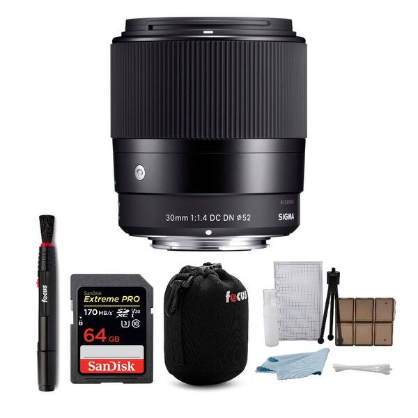 Lens Pouch And Accessory Bundle Sigma 30mm F 1 4 Dc Dn Contemporary Lens For Canon Ef M With 64gb Extreme Pro Sd Card Camera Photo Digital Camera Accessories