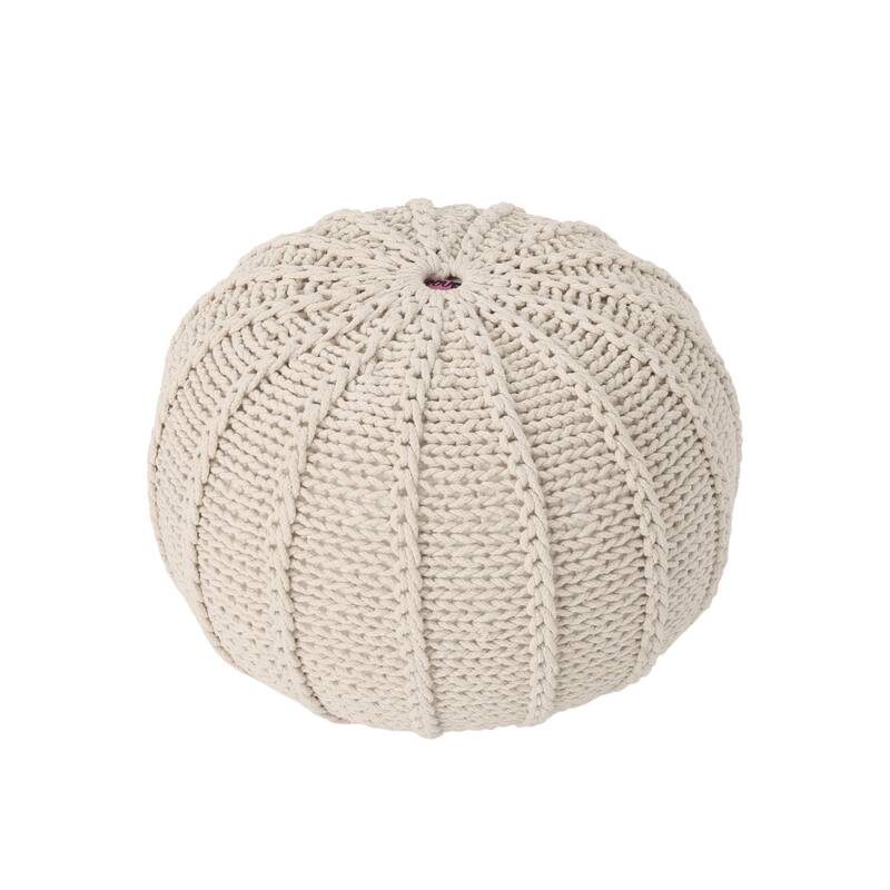 Cotton Round Pouf,Filled with Polystyrene Beads Ottoman,Siutable For Your Living Room, Bedroom Or Entryway