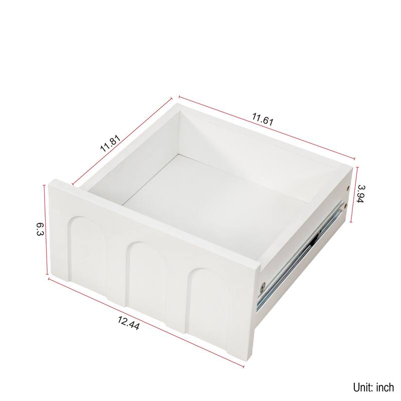 Roomfitters Tall Sideboard Storage Cabinet with Glass Doors, Pegboard, and Drawers, Display Cabinet, White