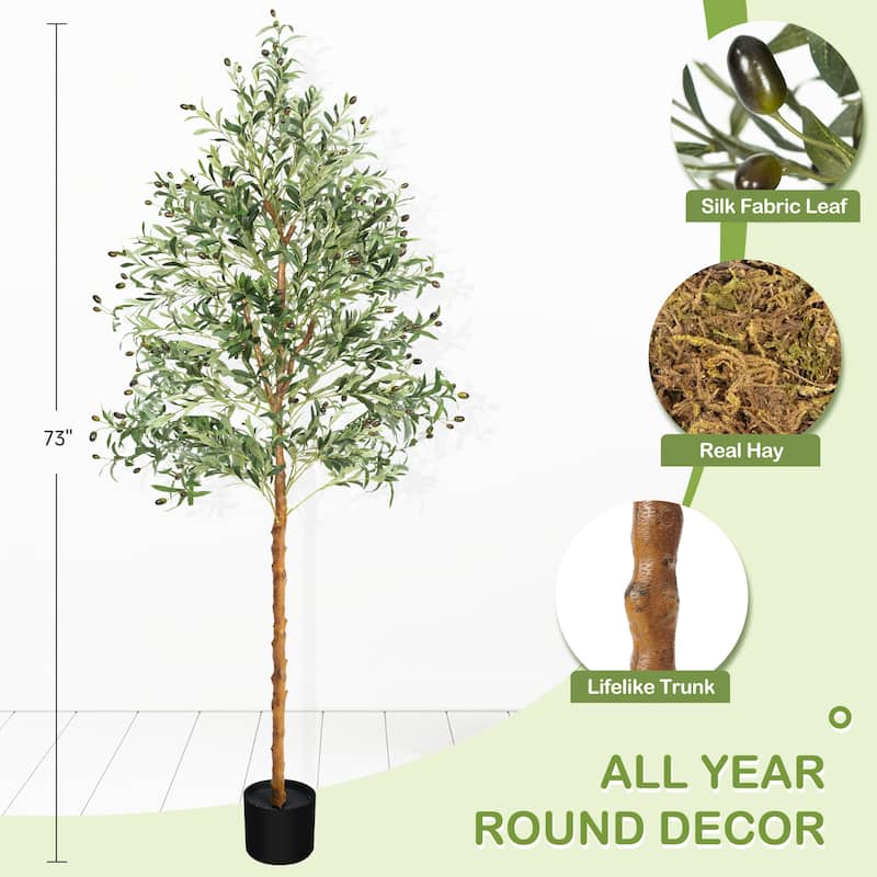 Artificial Plant Olive Tree Faux Plant for Home Decor Indoor Outdoor Office