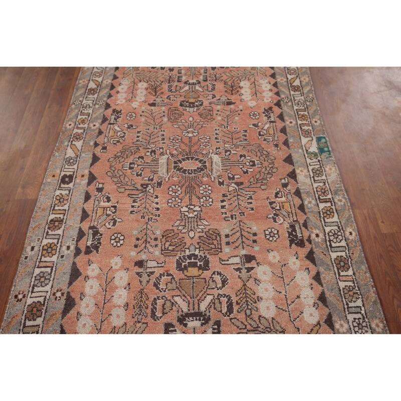 Lilian Persian Vintage Runner Rug Hand-Knotted Wool Carpet - 3'8" x 9'9"