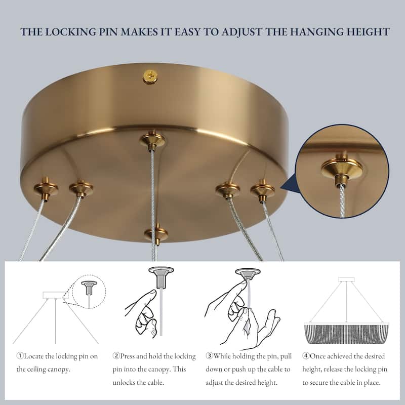 Modern LED Fringe Chandelier Island Lights for Kitchen Island - Gold