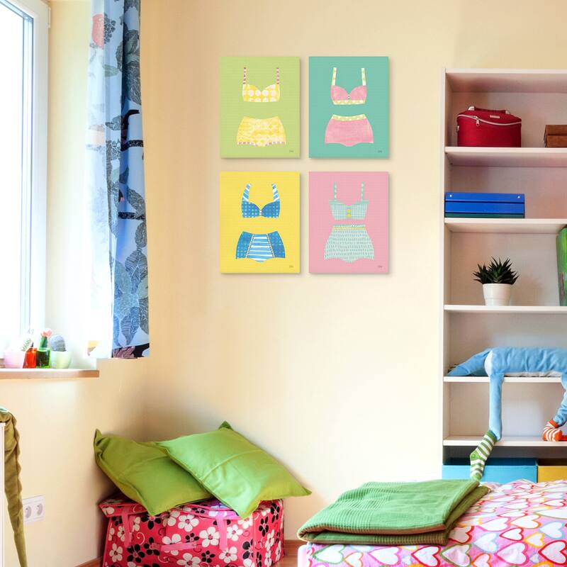 Bathing Beauties I - IV Pastel by Melissa Averinos Canvas Art Prints