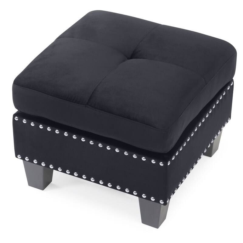 Copper Grove Meharrize Tufted Velvet Ottoman