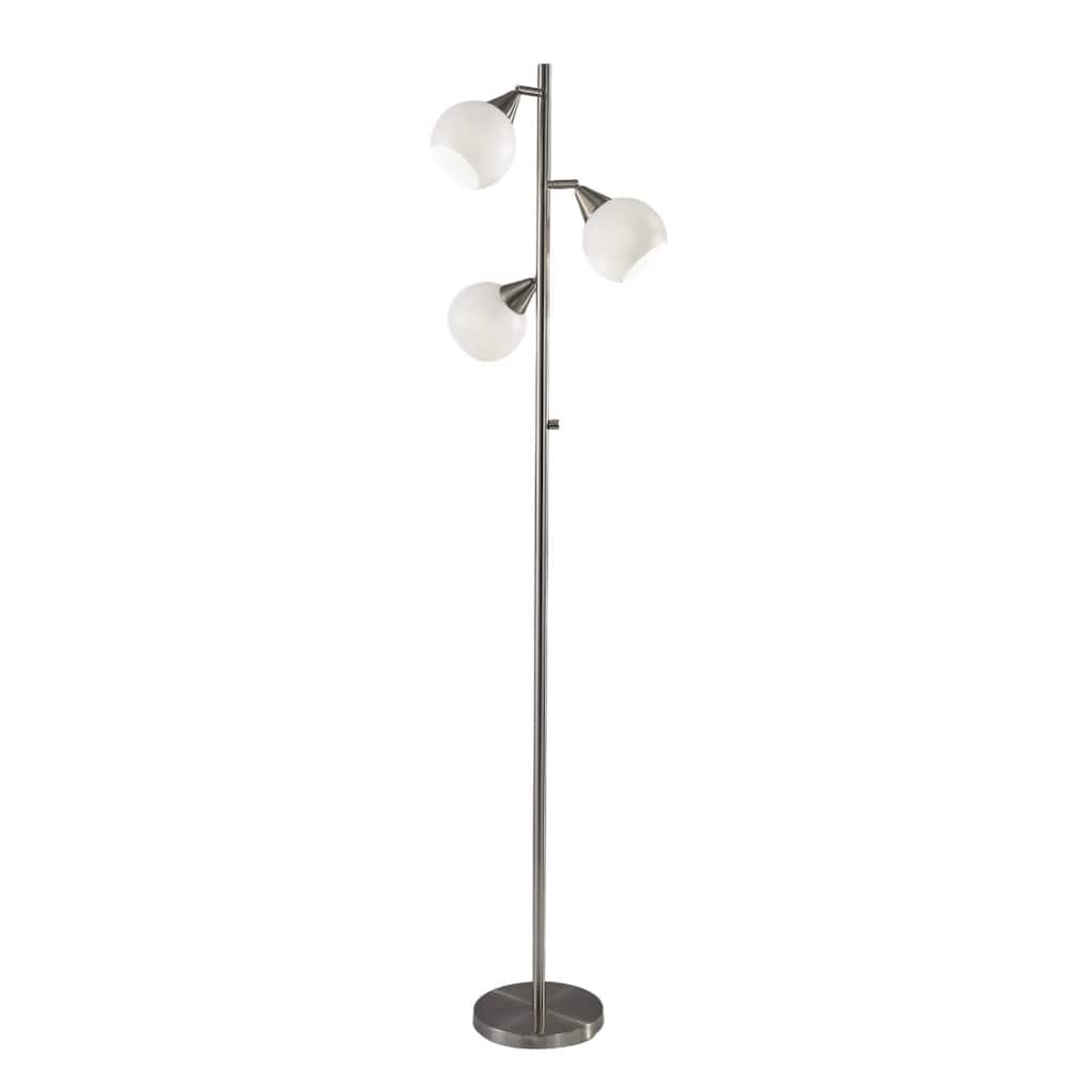 Silver Metal Dome Shade Traditional Floor Lamp with Rotary Switch 71 Inches - 16” x 16” x 71” (D x W x H)