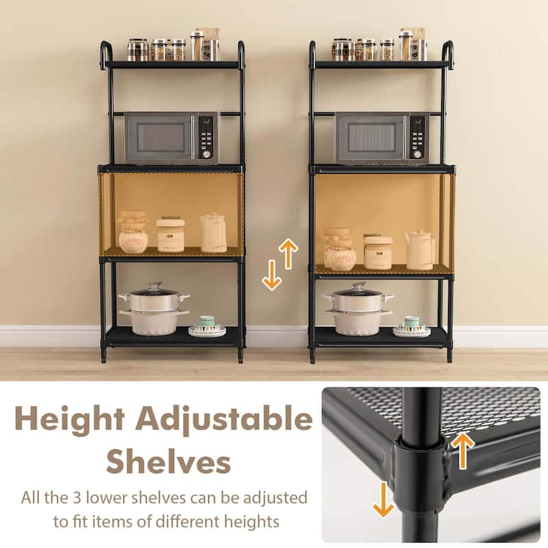 Costway 4-Tier Baker's Rack Microwave Oven Stand Shelves Kitchen - See Details