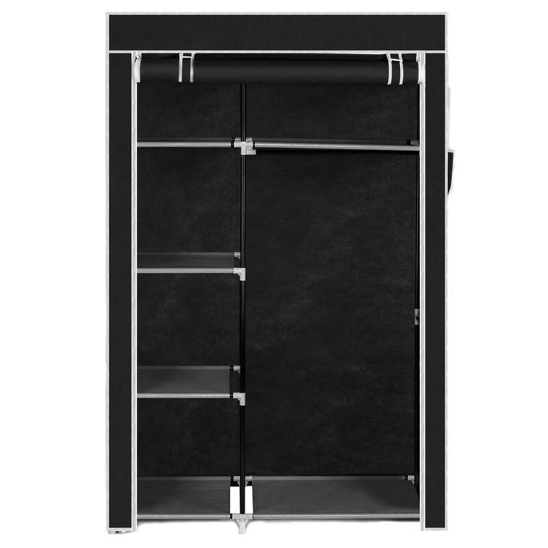 Portable Fabric Closet Wardrobe Storage Organizer,Black