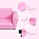 preview thumbnail 9 of 9, Kids Double Sofa with Ottoman-Pink - 32.5" x 16.5" x 16" (L x W x D)
