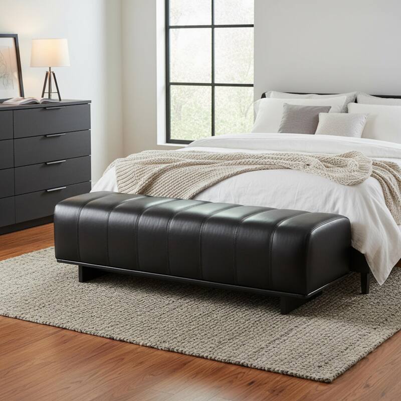 Christopher Knight Home - Modern Upholstered Dining Bench with Faux Fur Tufted Seating