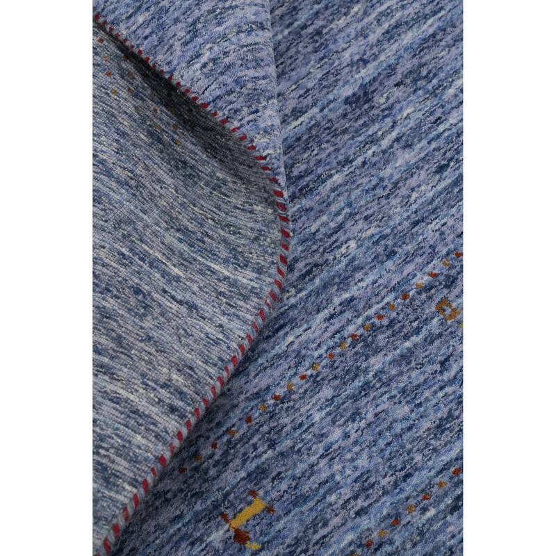 Hand Knotted Oriental 100% Wool Carpet Tribal Animal Pictorial Navy Blue & Blues Gabbeh Area Rug - 9' 10'' X 9' 10''