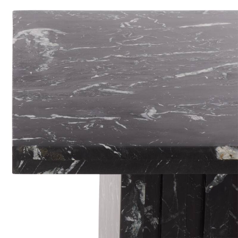 SAFAVIEH Couture Eftenia Tall Square Marble Accent Table - 21 In W x 21 In D x 16 In H - 21"W x 21"D x 16"H