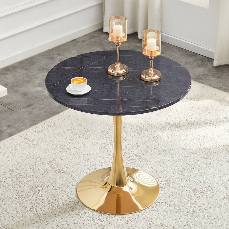 Kitchen Table with Thickened Tabletop, Round Tulip Dining Table, Bistro Table Circle Table Coffee Table