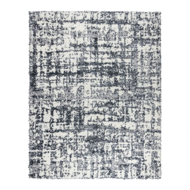 Gertmenian Anjou Myra Grey Modern Abstract Shag Area Rug