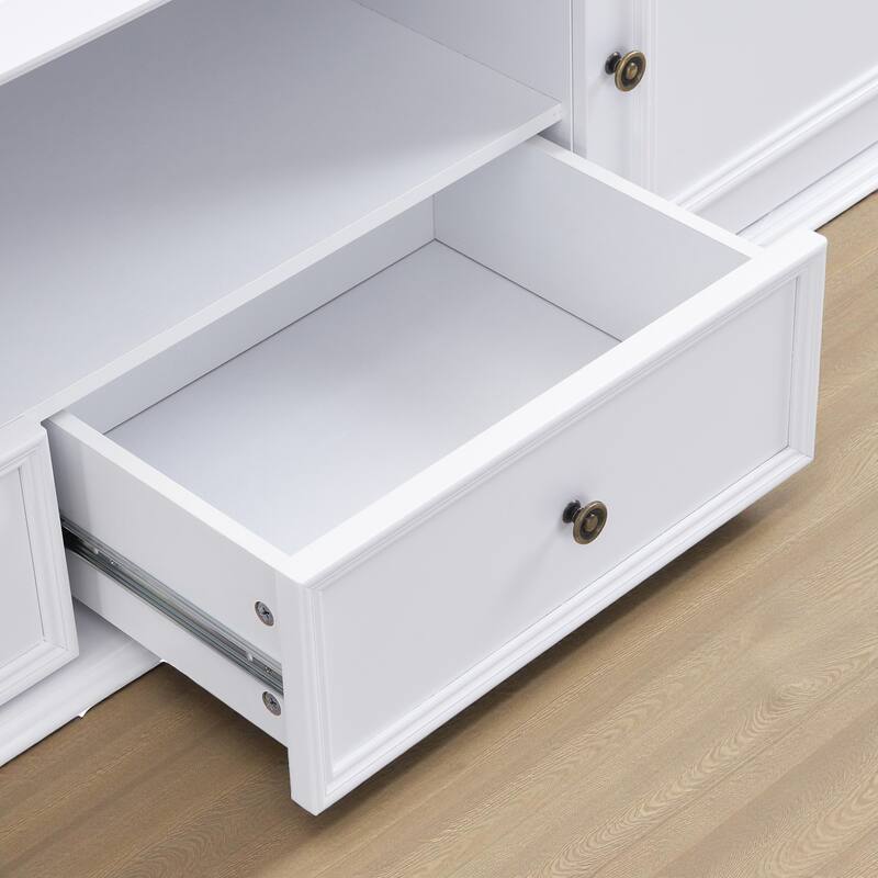 70.9'' Modern TV Stand for TVs up to 80'', Entertainment Center with 2 Drawers, 2 Cabinets & Open Shelf for Living Room