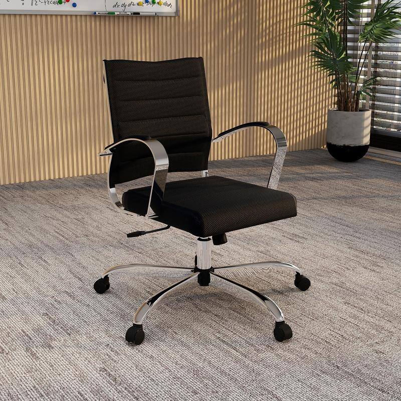 Benmar Ergonomic Mesh Office Chair with Adjustable Height, Tilt, Swivel, Stainless Steel Frame, Lumbar Support & Smooth Casters