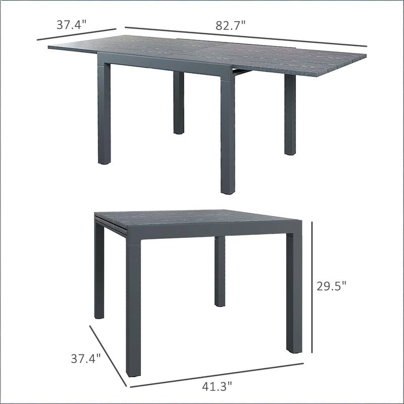 GDFStudio - Orion Extendable Outdoor Dining Table for Versatile Patio Entertaining(Only table) - Rectangle