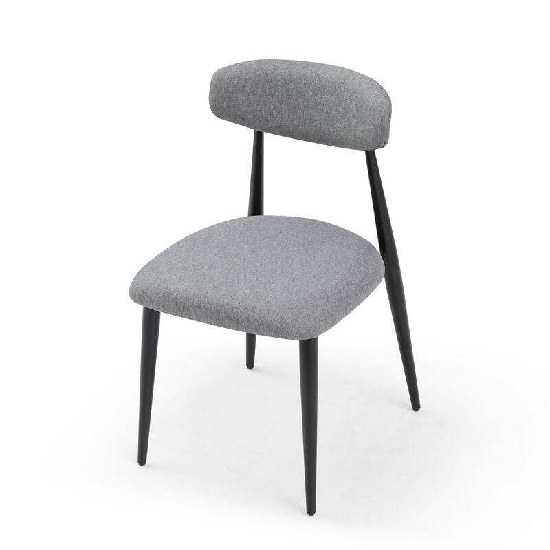 Set of 2 Dining Chairs with Curved Backrest Round Upholstered