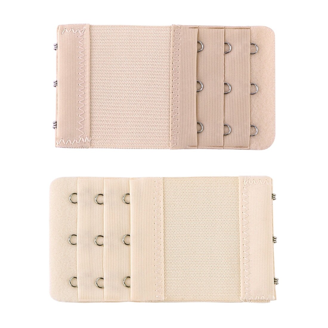 Black, White and Apricot Bantoye 9 Pcs Bra Extender Elastic Lingerie Extenders 2-Hooks 2 Rows Extension Strap in Three