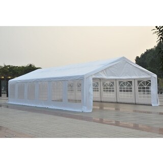 Top Product Reviews For Outsunny White Water Resistant Fabric Heavy Duty Event Tent Awning 18004806 Overstock