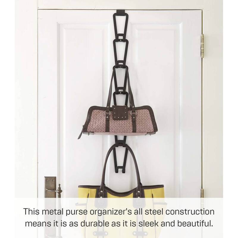 Yamazaki Home Cascading Storage Hooks, Steel, Holds 2.2 lbs - L 3.15 x W 2.95 x H 30.31 inches