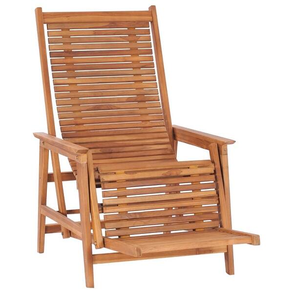 Shop Vidaxl Garden Lounge Chair With Footrest Solid Teak Wood Overstock 31506932