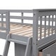 preview thumbnail 44 of 42, Contemporary Wooden Twin Over Full Bunk Bed With Six Drawers And Flexible Shelves, Bottom Bed With Wheels, Space-saving, White
