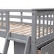 preview thumbnail 12 of 10, Wooden Twin Over Full Bunk Bed with 6 Drawers & Flexible Shelves, Bottom Bed with Wheels, Grey