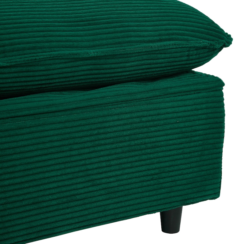 Corduroy 3-Seater Sofa, 4 Pillows, Breathable Fabric and Thick Cushions