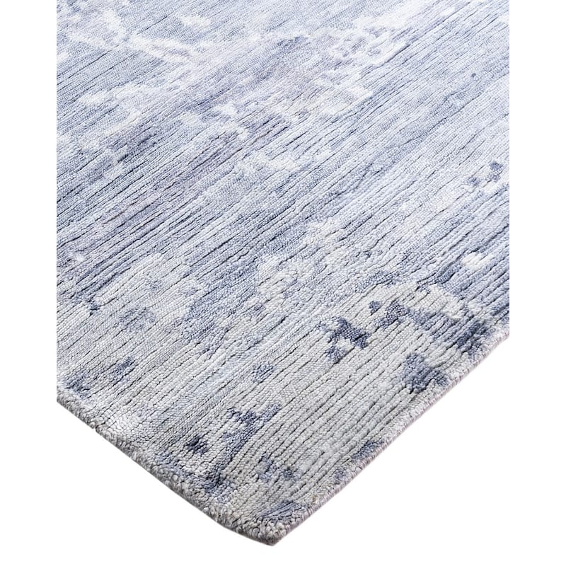 Modern One-of-a-Kind Hand-Knotted Area Rug, Blue - 9' 0" x 12' 2"