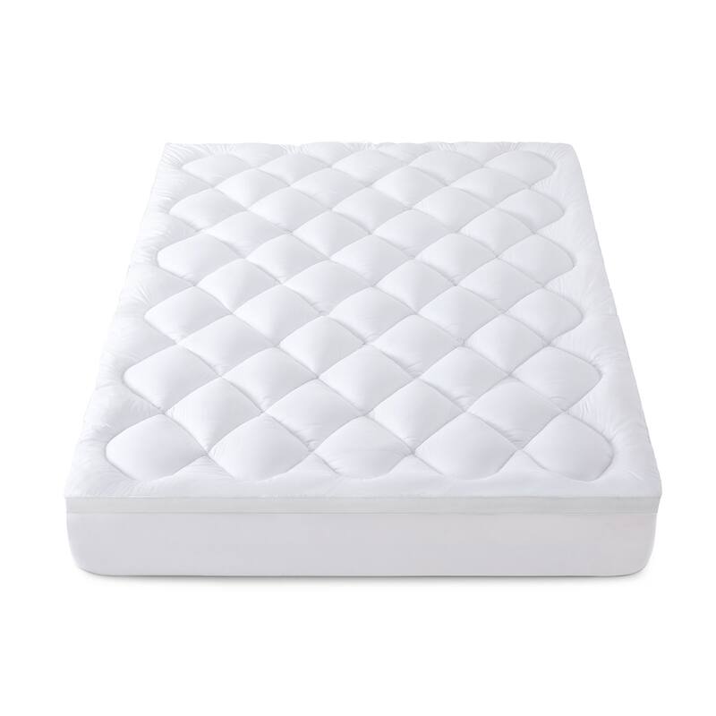 3-inch Soft Fitted Quilted Foam Mattress Pad with Elastic Deep Pocket