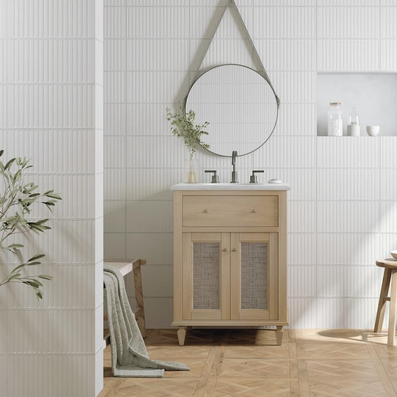 Merola Tile Kings Loft White 7-7/8" x 15-3/4" Ceramic Wall Tile