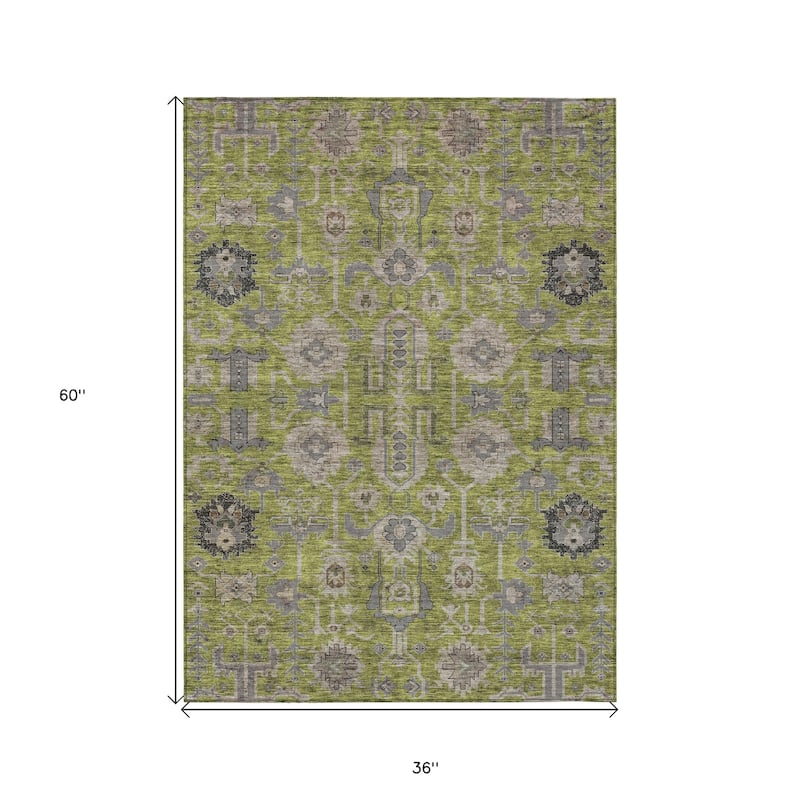 HomeRoots Oriental Traditional Rectangle Outdoor Rug