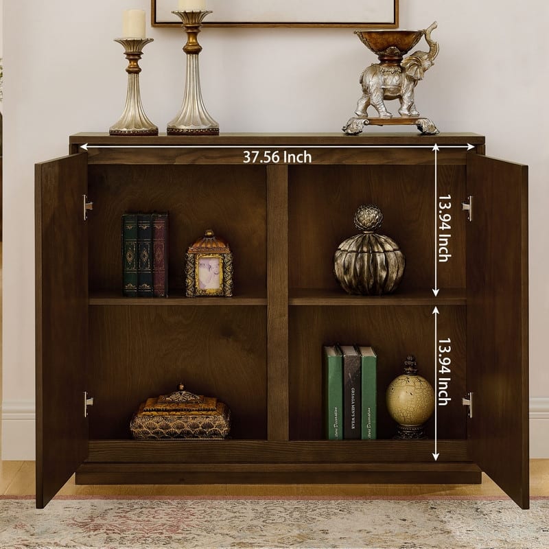 Mid Century Modern Narrow Buffet Cabinet with Storage, Side Cabinetfor Living Room or Entryway Organization
