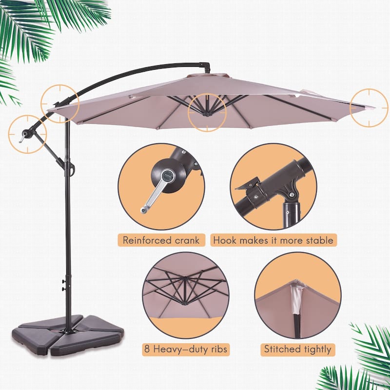 Aspen 10-foot Offset Cantilever Hanging Patio Umbrella