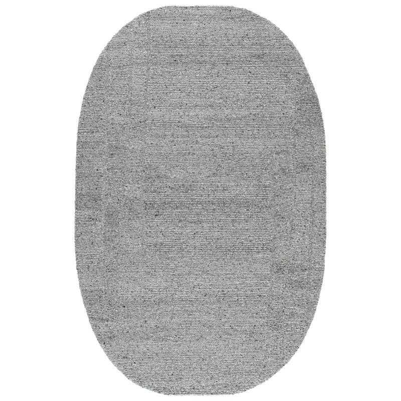 SAFAVIEH Hand-Tufted Harvest Sami Patterned Wool Rug - Grey - 5' x 8' Oval