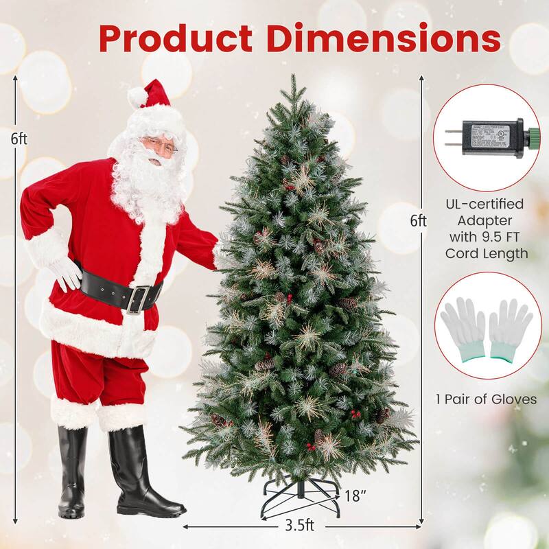 Costway 5/6/7 FT Artificial Christmas Tree with 602/806/1072 Branch - Green - See Details