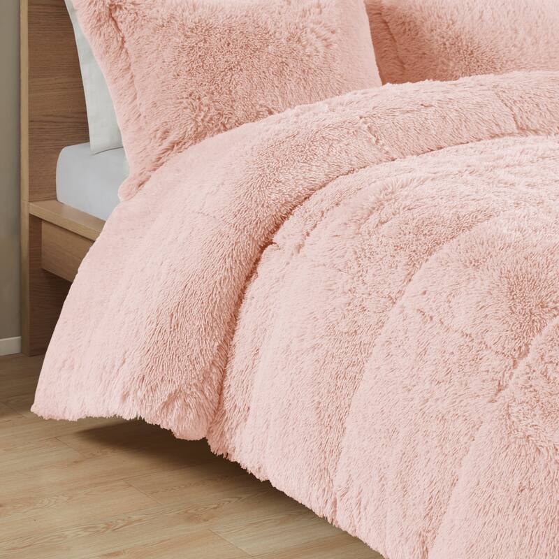 Intelligent Design Leena Shaggy Long Fur Comforter Mini Set