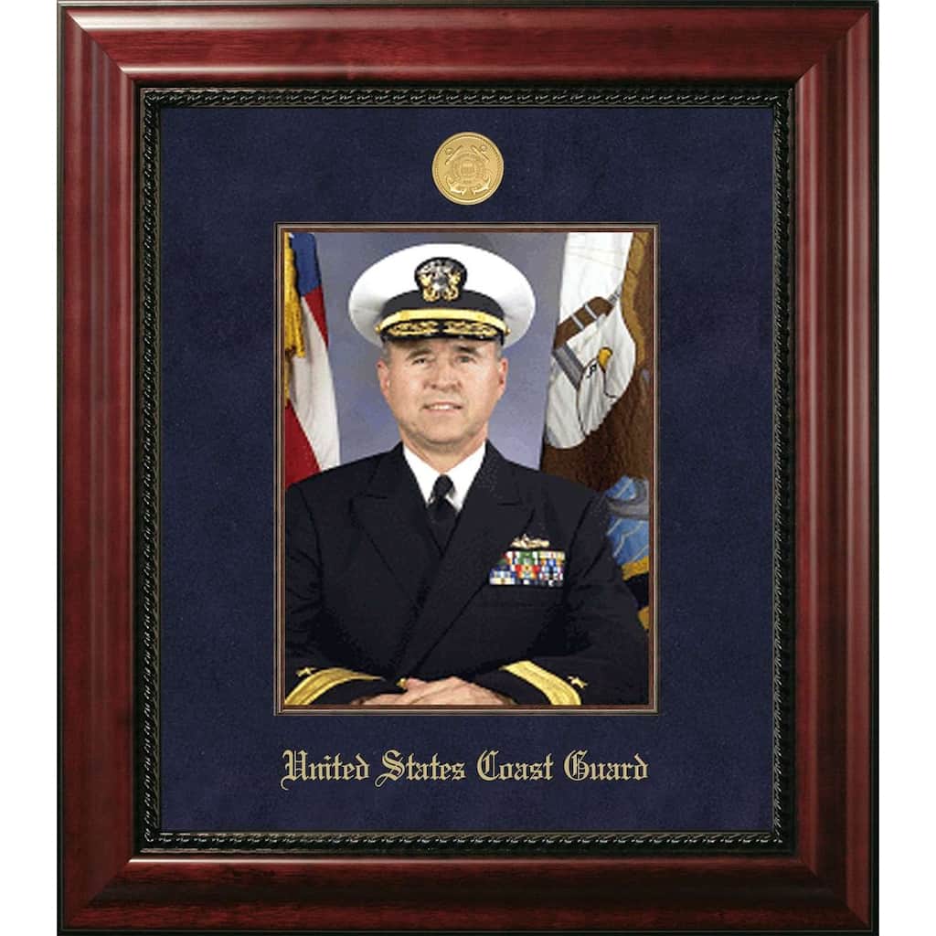 Patriot Frames Coast Guard 8x10 Portrait Executive Frame with Gold Medallion