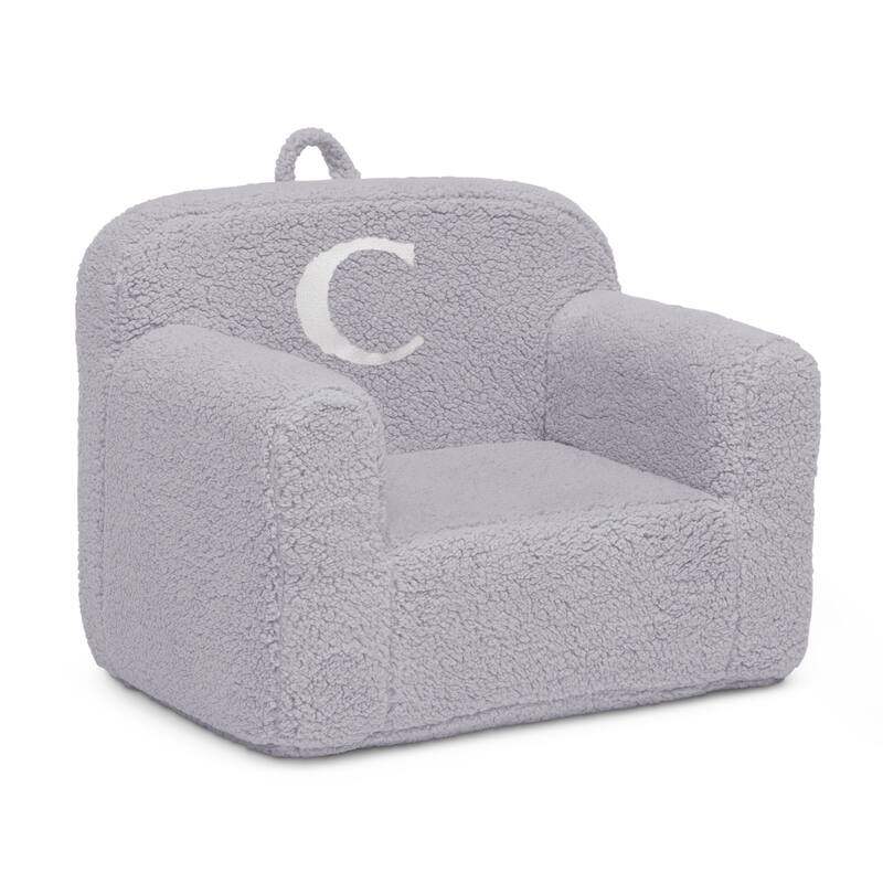 Personalized Monogram Cozee Sherpa Chair - Customize with Letter C - Foam Kids Chair for Ages 18 Months and Up
