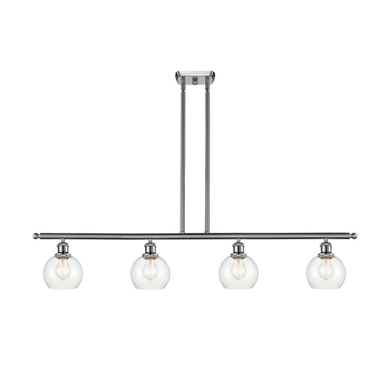 Innovations Lighting 516-4I-9-48 Athens Linear Athens 4 Light 48" Wide - Brushed Satin Nickel / Clear