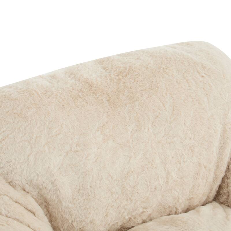 Faux Fur Bean Bag Chair, Ergonomic Lounge Armchair, Lazy Floor Sofa with Adaptive Shredded Foam for Bedroom, Living Room