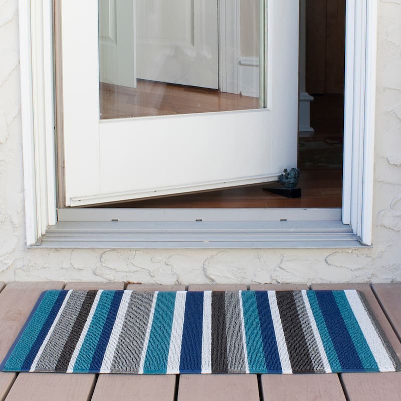 RITZ Indoor/Outdoor Striped Tufted Mat - N/A