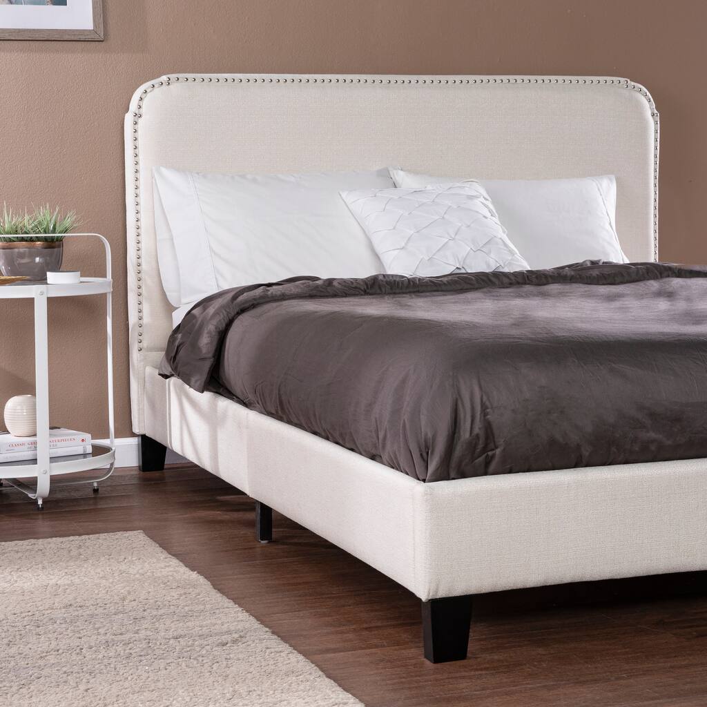 Traditional Gray Fabric Bed