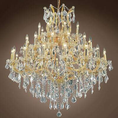 Maria Theresa 37 Light 44" Gold Chandelier With Swarovski Crystals - 44.00