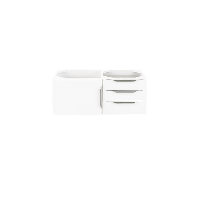 James Martin Vanities Mercer Island 36" Single Vanity, Glossy White with Brushed Nickel Hardware