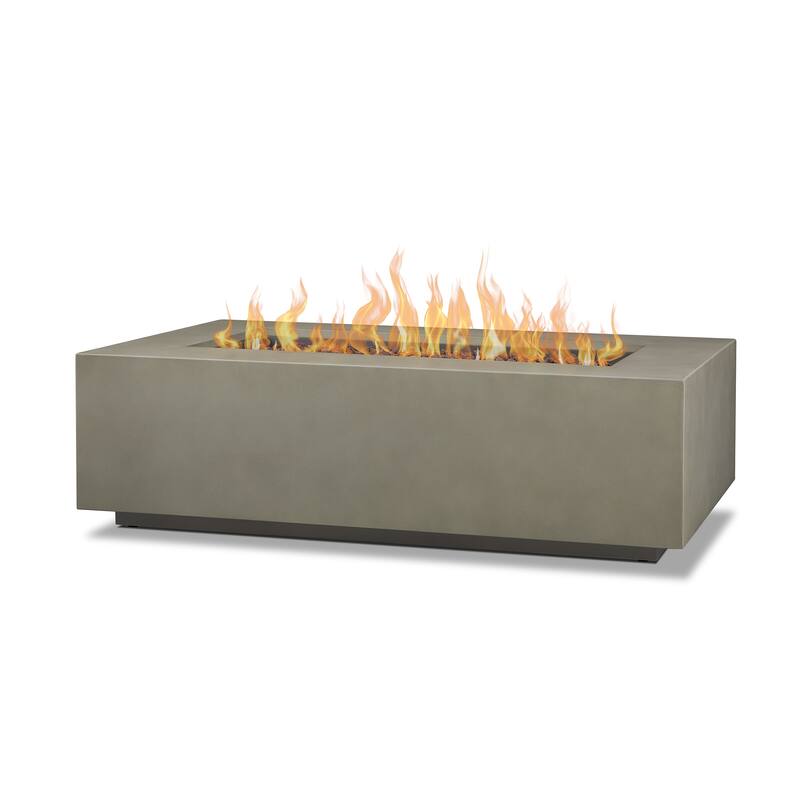 Aegean 50" Rectangle Gas Fire Table in Weathered Slate by Real Flame