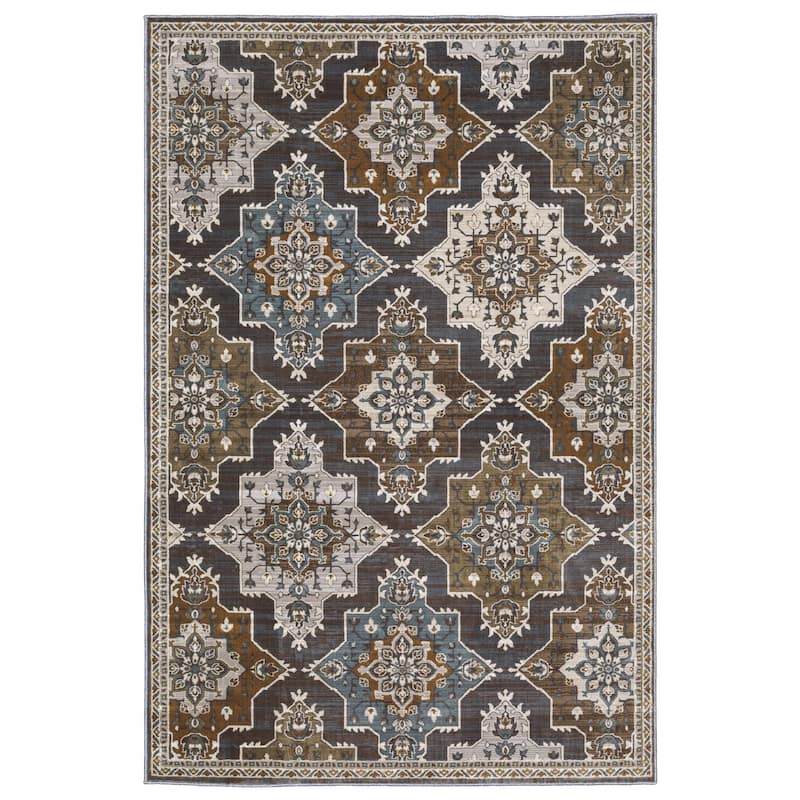 HomeRootsMedallion Traditional Rectangle Area Rug