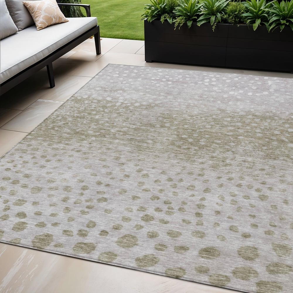 HomeRoots Abstract Transitional Rectangle Outdoor Rug