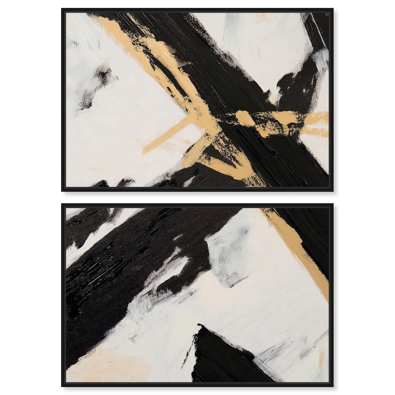 Weight of Black III Canvas Set of 2 by Art Remedy - 30" x 20" - Black